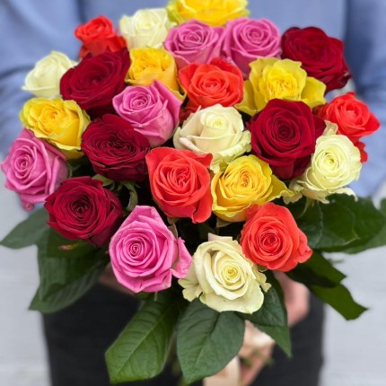 Букет из разноцветных роз - купить с доставкой в по Брехово